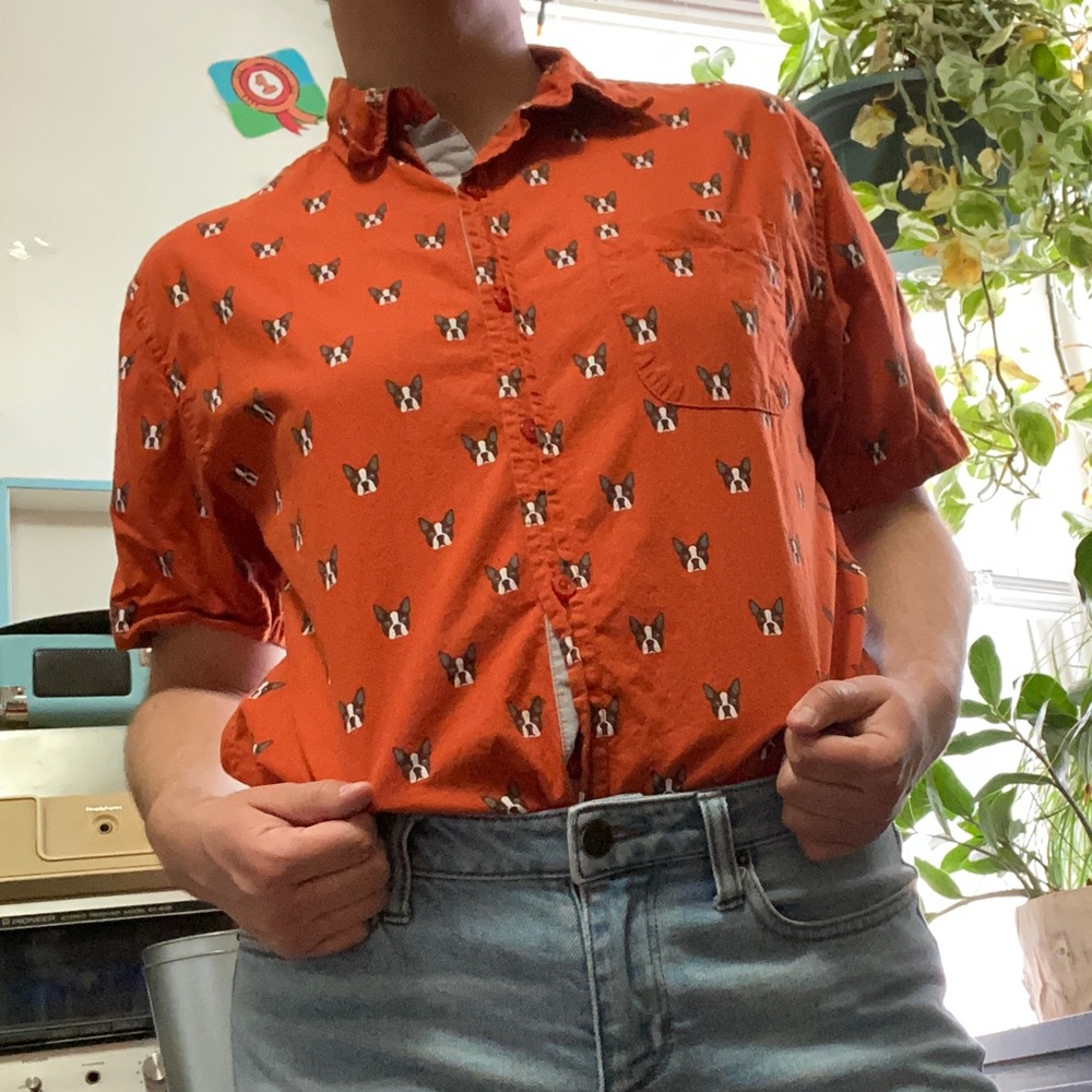 French Bull Dog Button Up